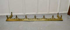 19th Century Heavy Brass Fender with Brass Garlands  This is superb quality