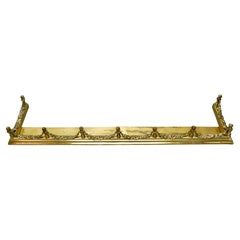19th Century Heavy Brass Fender with Brass Garlands  This is superb quality  