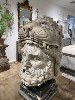 19th Century Hellenistic Marble Bust of Herakles, Thassos Antique