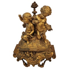 19th Century Henri Picard Children Gilt Bronze Sculpture