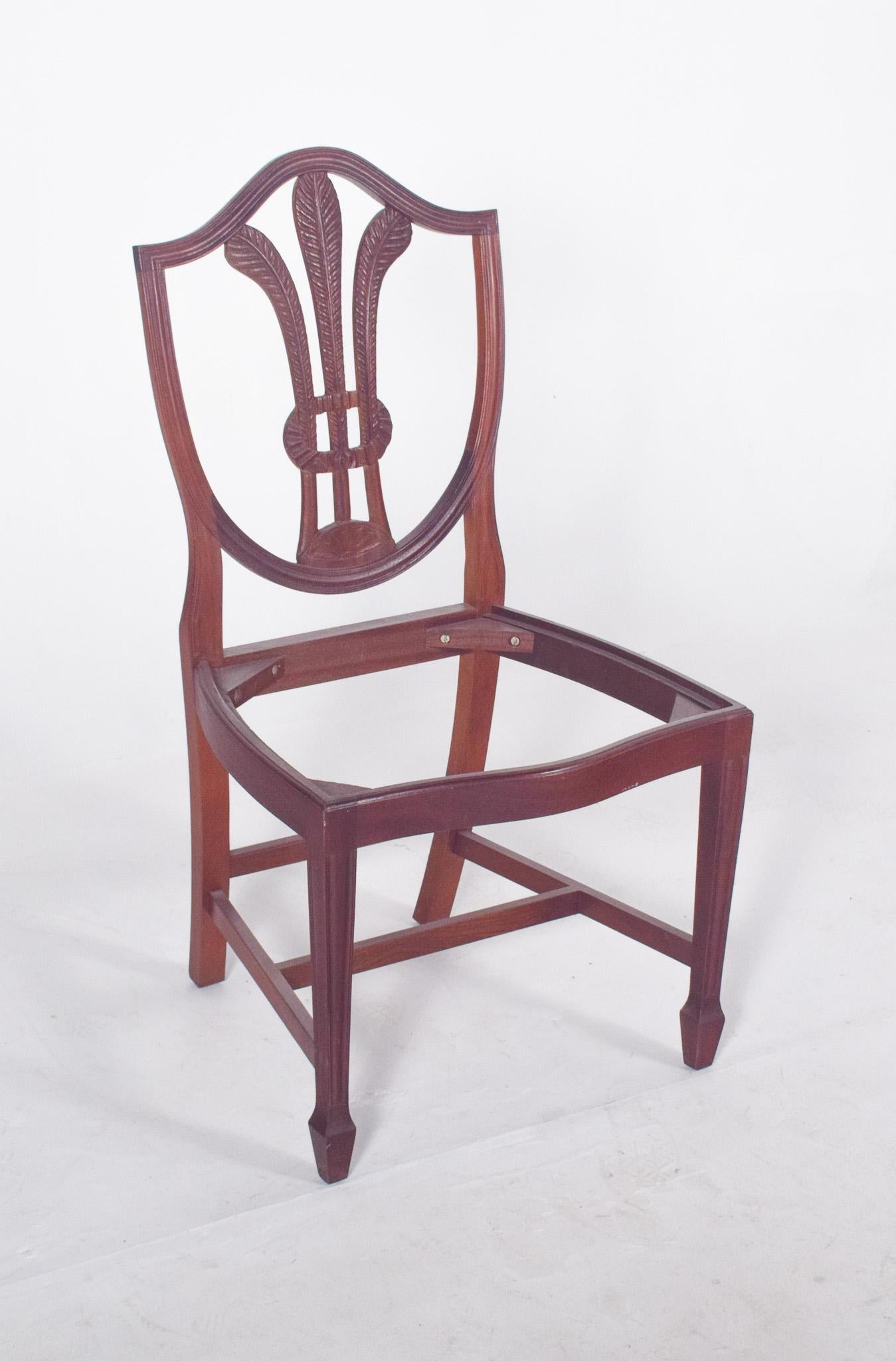 Georgian 19th Century Hepplewhite Chair Without Seat For Sale