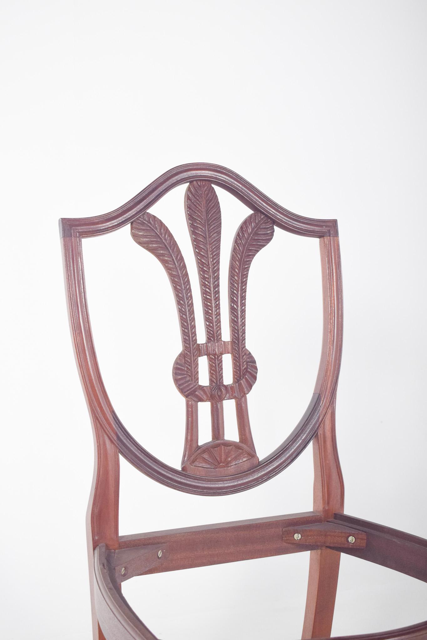 British 19th Century Hepplewhite Chair Without Seat For Sale