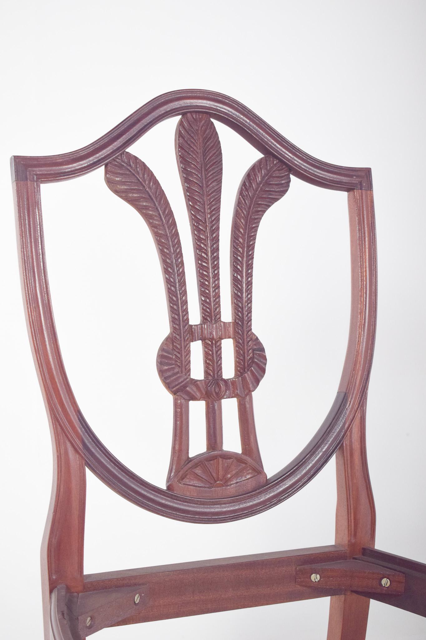 Wood 19th Century Hepplewhite Chair Without Seat For Sale