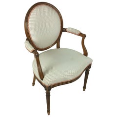 19th Century Hepplewhite Design Carved Walnut Elbow Chair