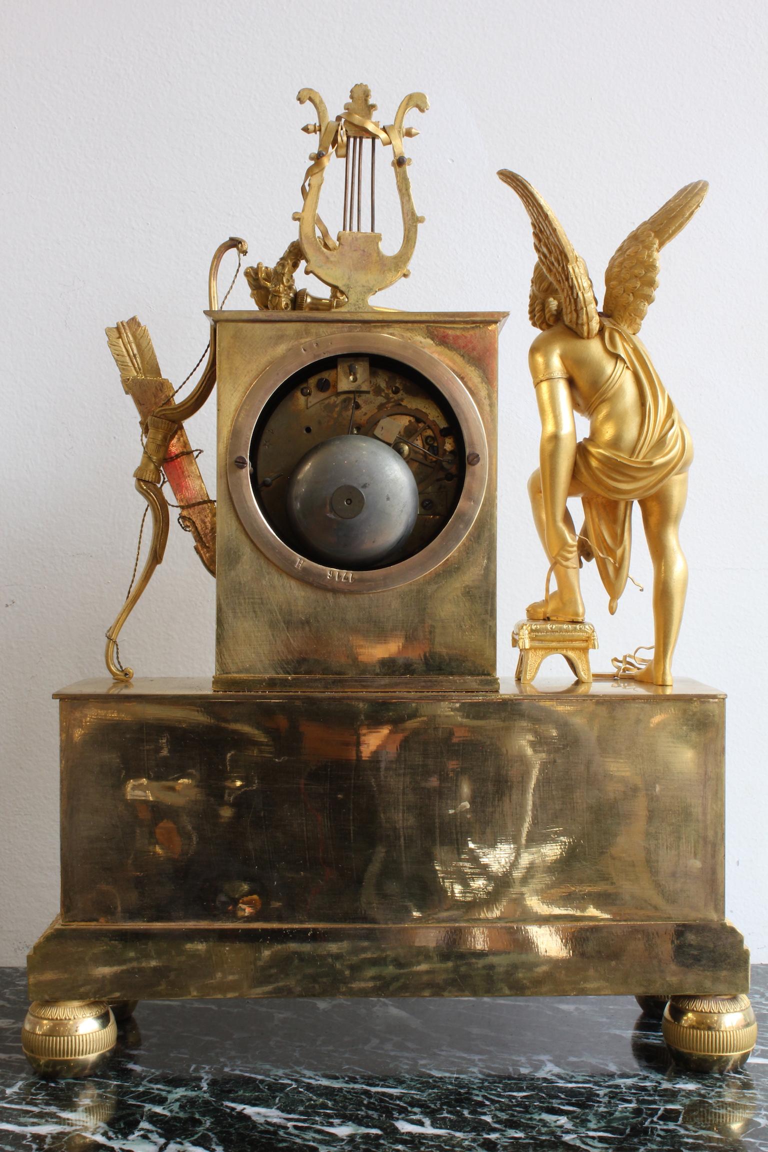 Gilt 19th Century Hermes Clock
