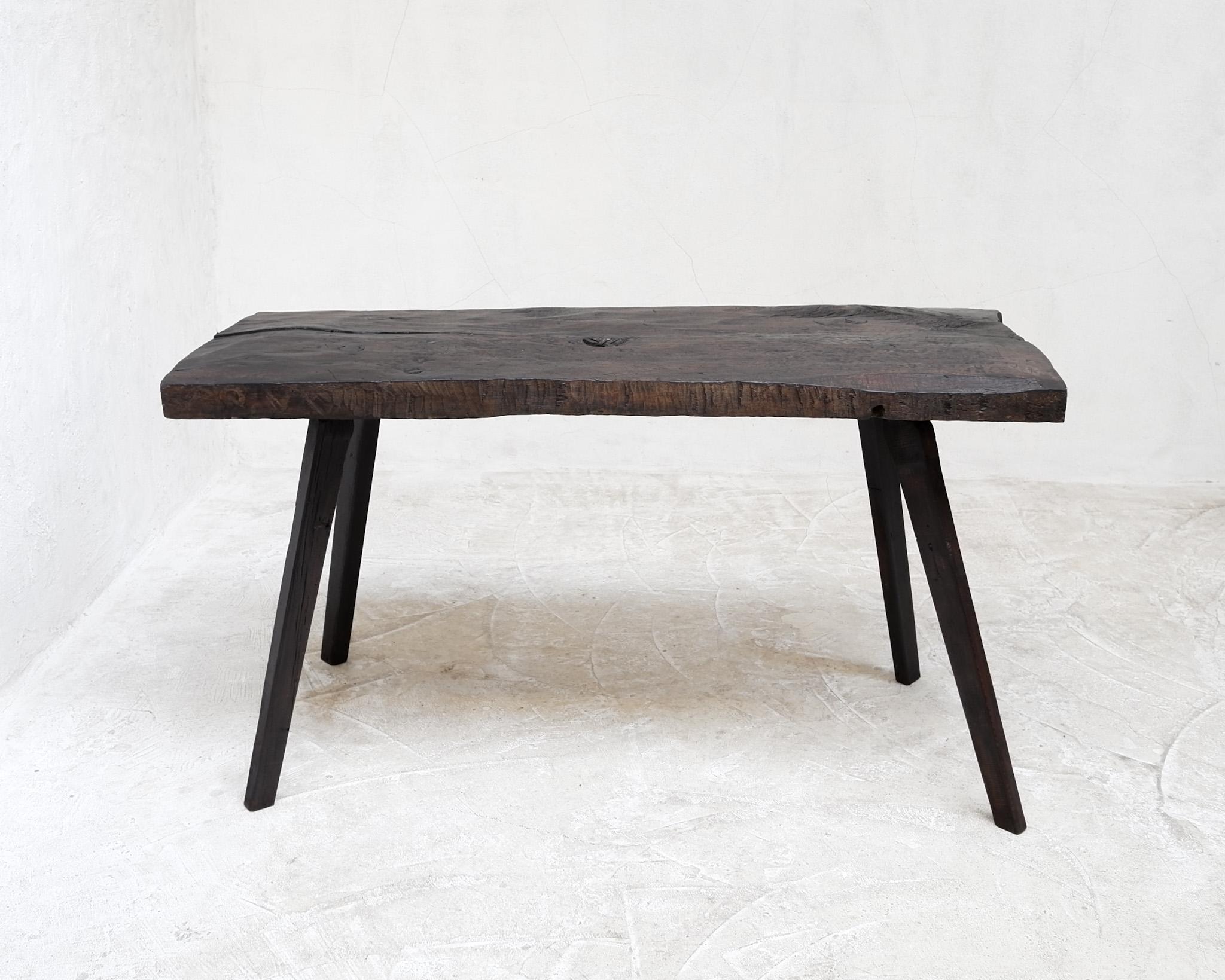 Romanian 19th Century Hewn Beech Transylvanian Mountain Table For Sale