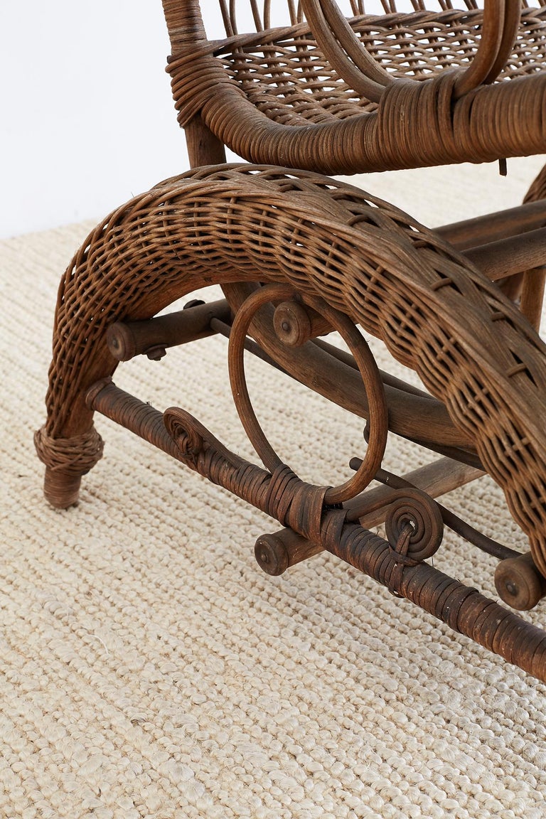19th Century Heywood Wakefield Wicker Platform Rocker at 1stDibs
