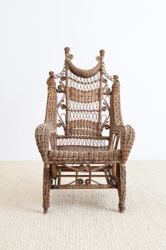 19th Century Heywood Wakefield Wicker Platform Rocker