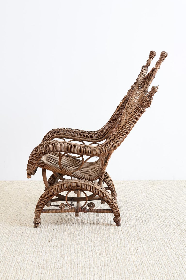 19th Century Heywood Wakefield Wicker Platform Rocker at 1stDibs