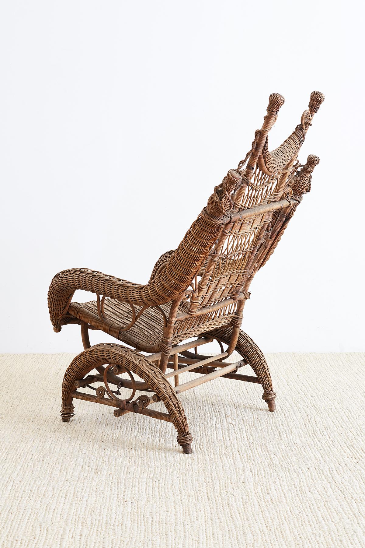 American 19th Century Heywood Wakefield Wicker Platform Rocker