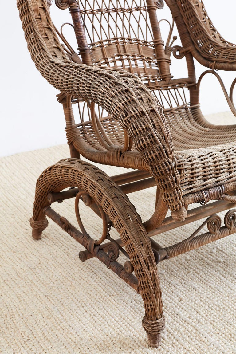 19th Century Heywood Wakefield Wicker Platform Rocker at 1stDibs