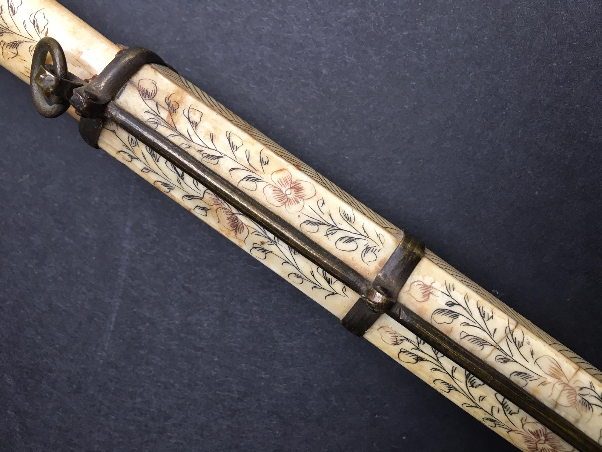 19th Century High Quality Chinese Trousse Traveling Bone Utensil Set 1