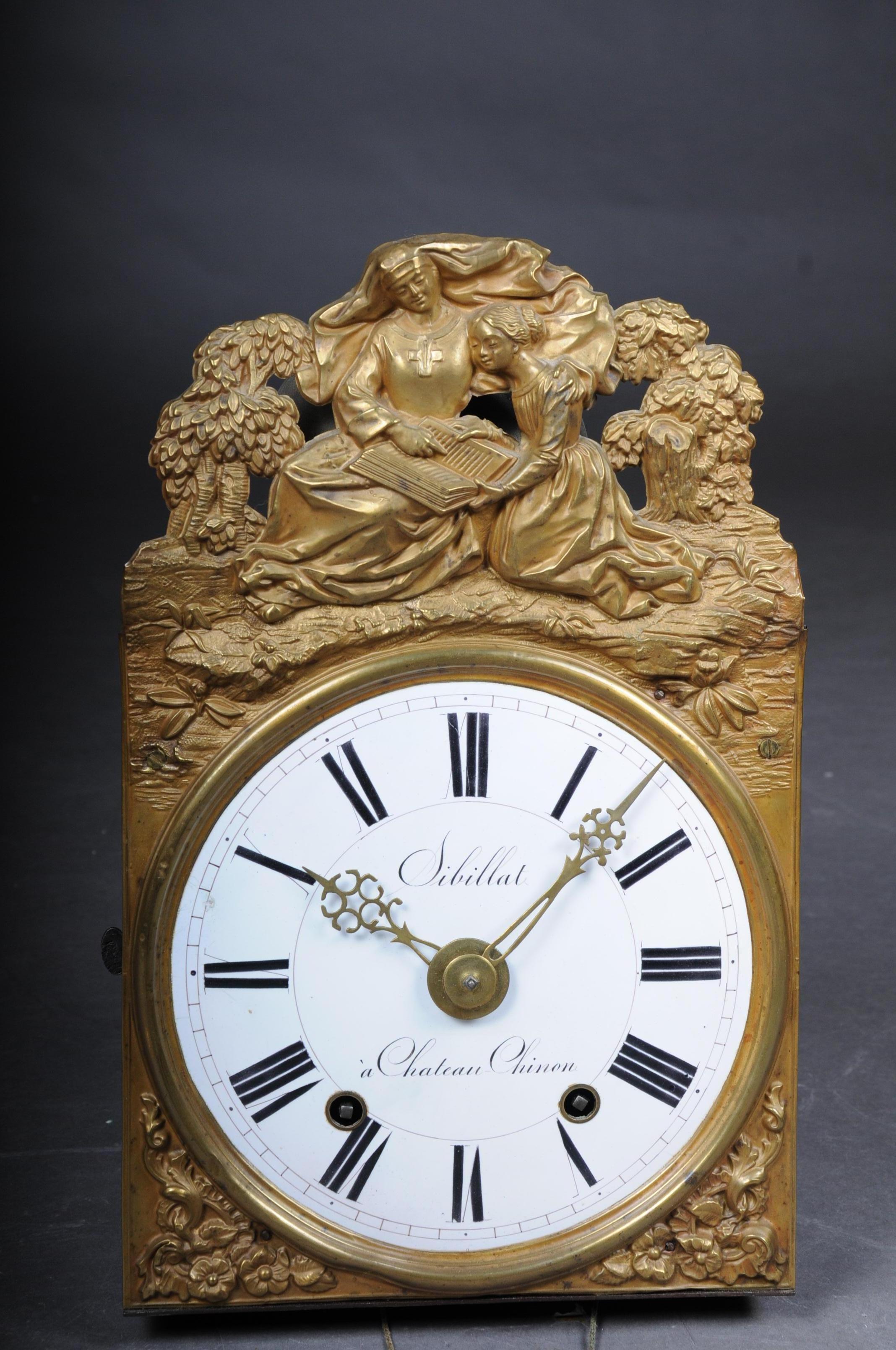 19th Century High Quality Originals Comtoise / Wall Clock Brass For Sale 12
