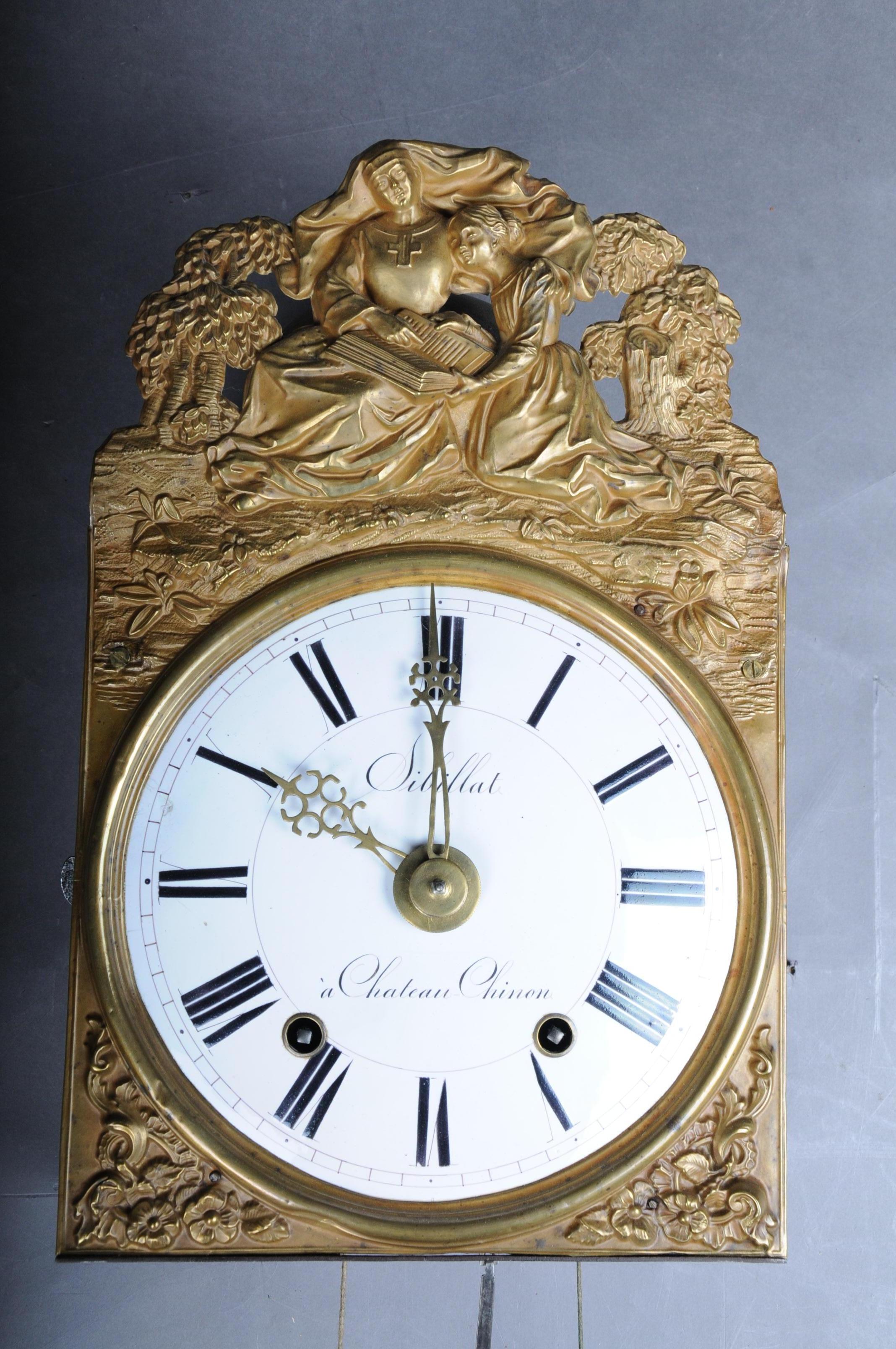 XIX secolo Orologio da parete in ottone di alta qualità del 19° secolo in vendita