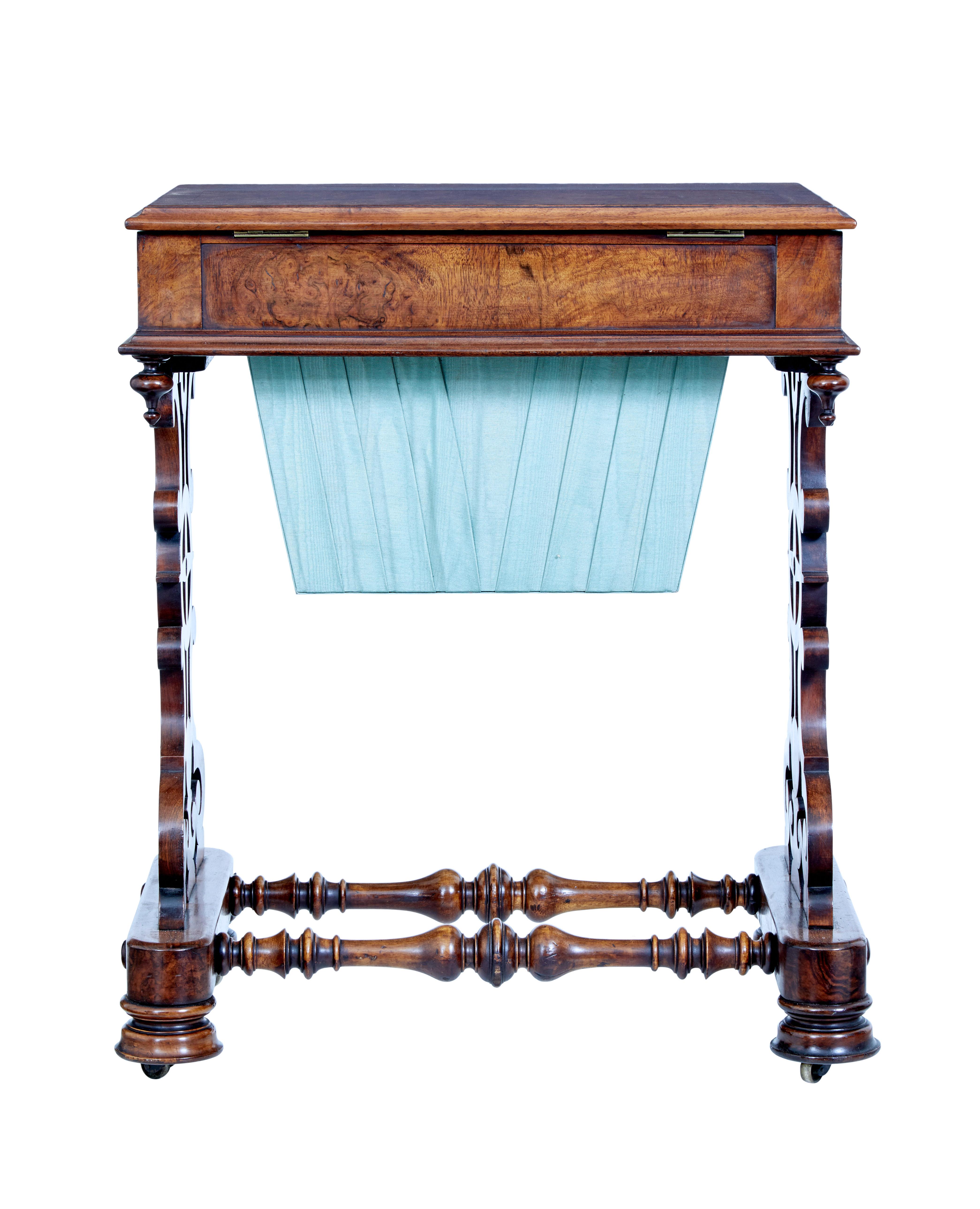 19th Century High Victorian Burr Walnut Occasional Table In Good Condition In Debenham, Suffolk