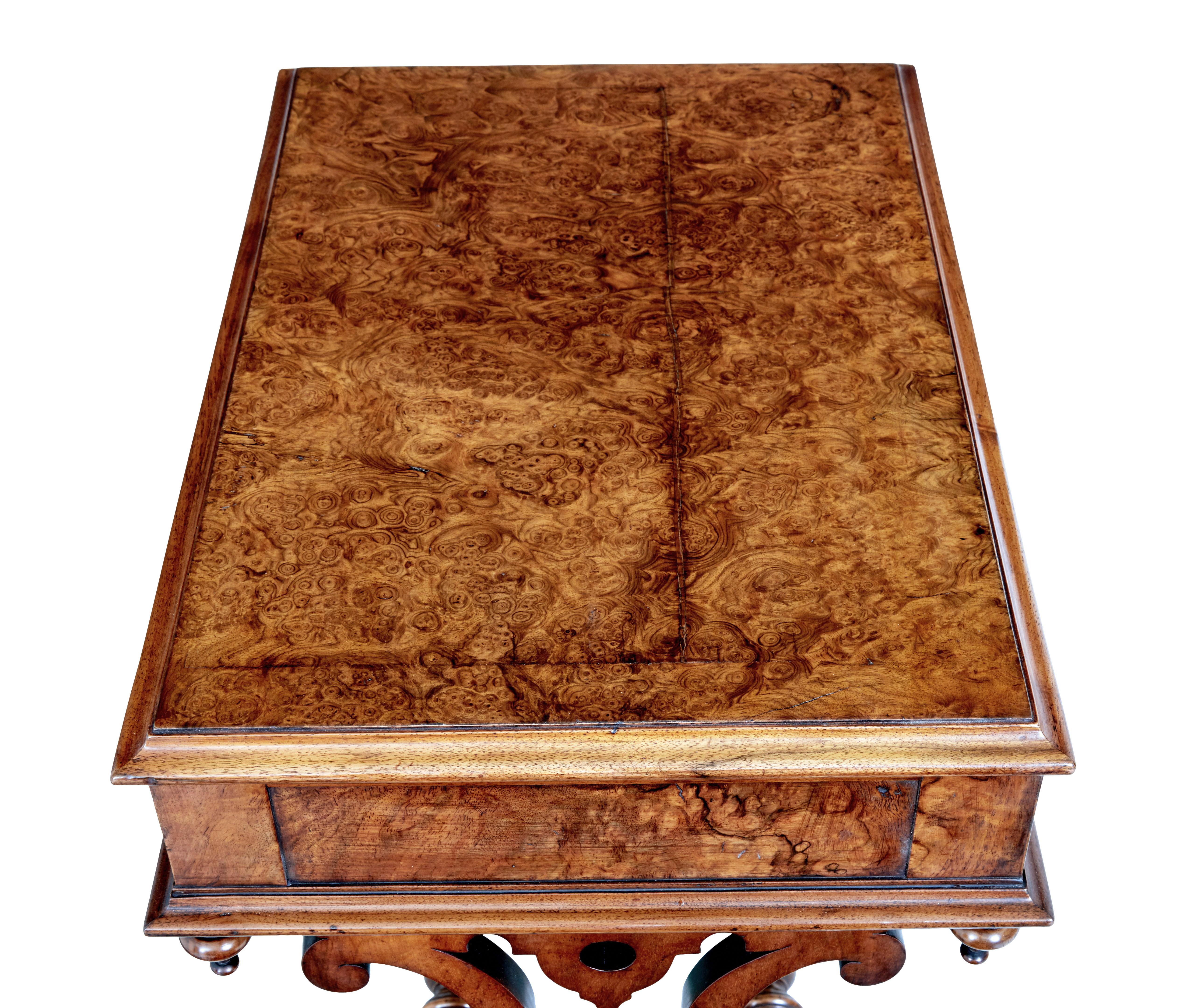 19th Century High Victorian Burr Walnut Occasional Table For Sale 1