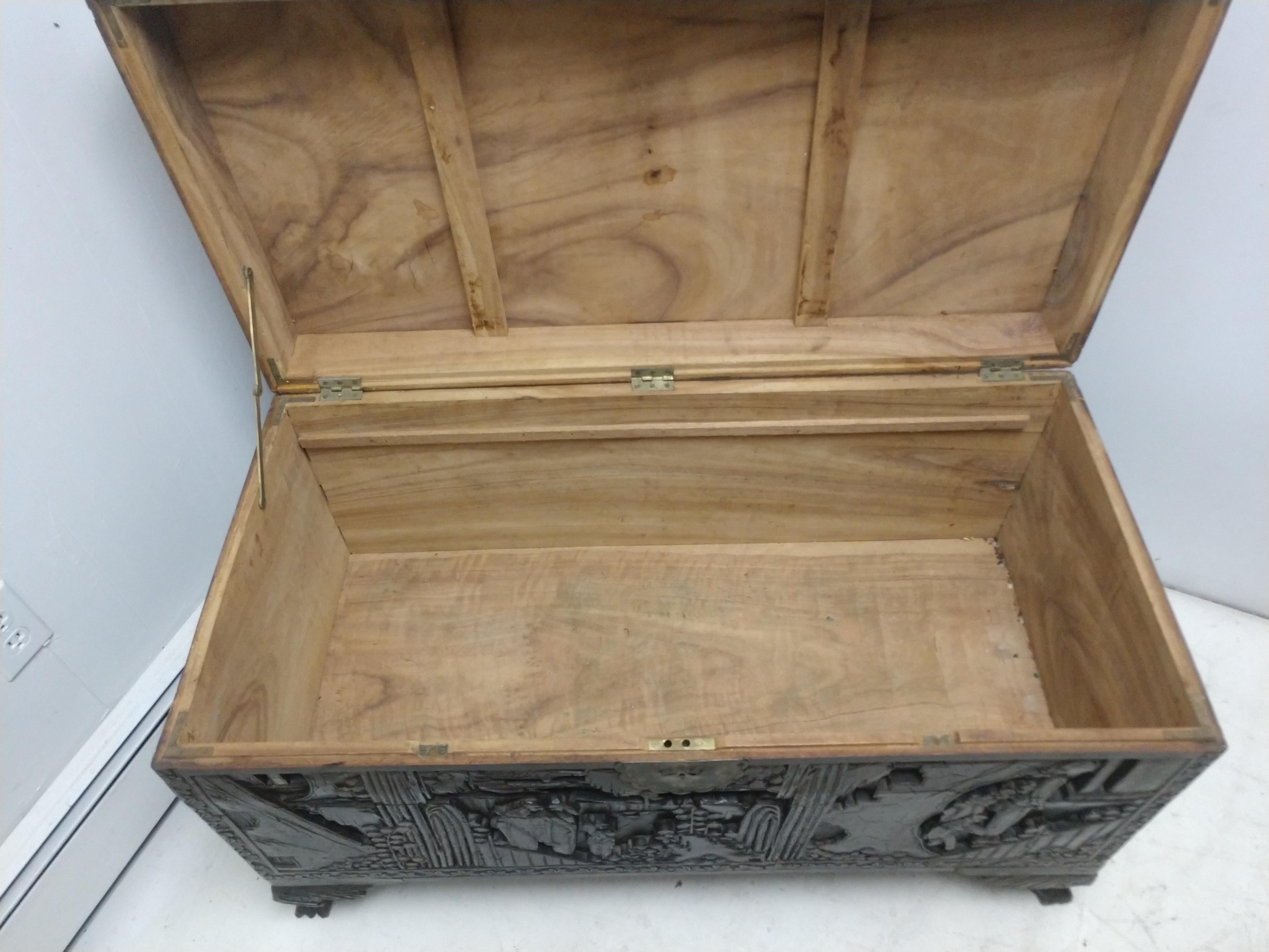 carved blanket chest