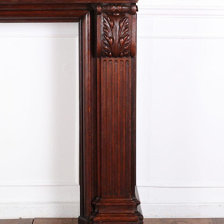 19th Century Highly Carved Oak French Renaissance Revival Mantle Fire Surround 4