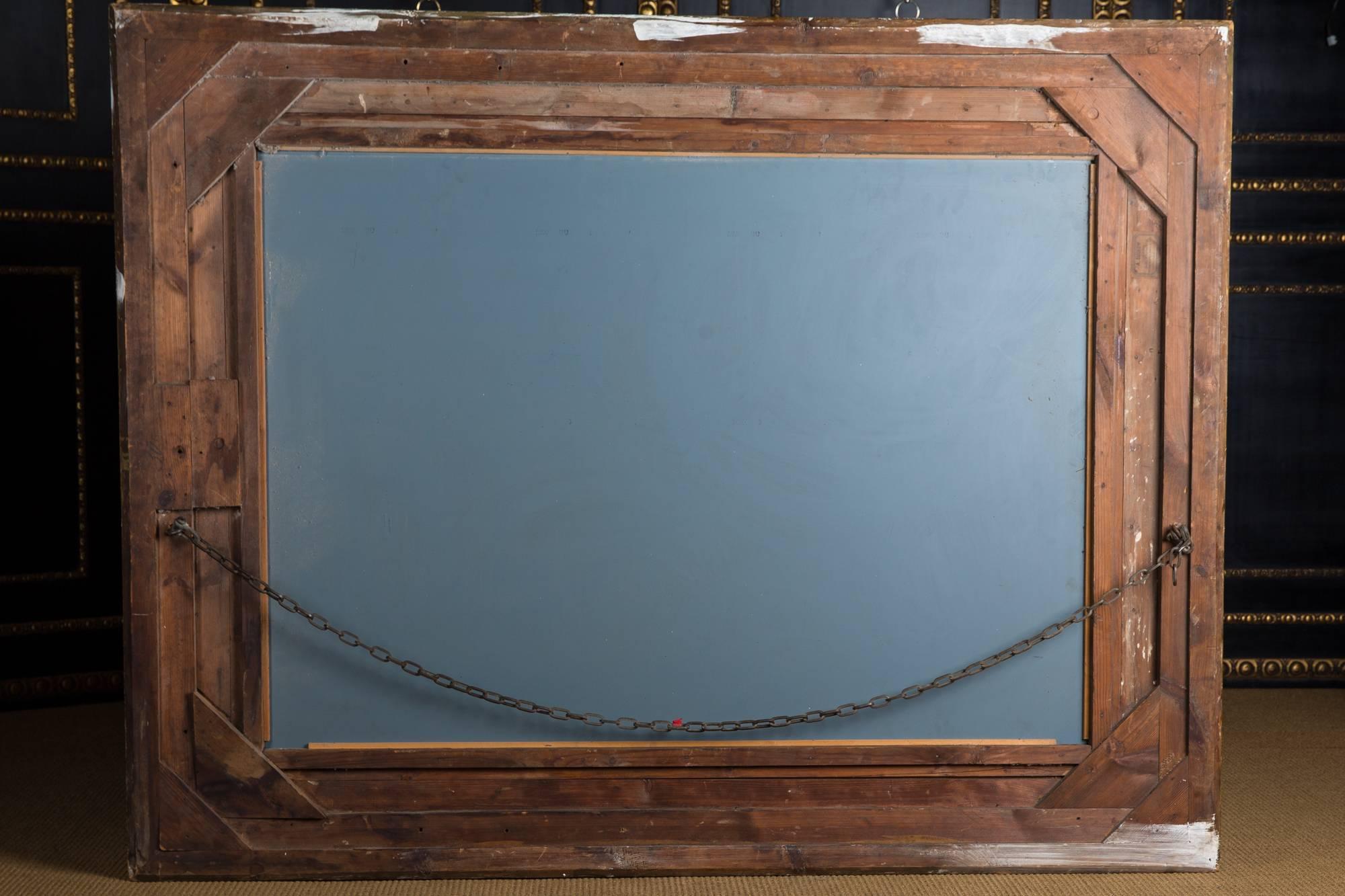 19th Century Historical Antique Mirror Frame Poliment Gilded In Good Condition In Berlin, DE