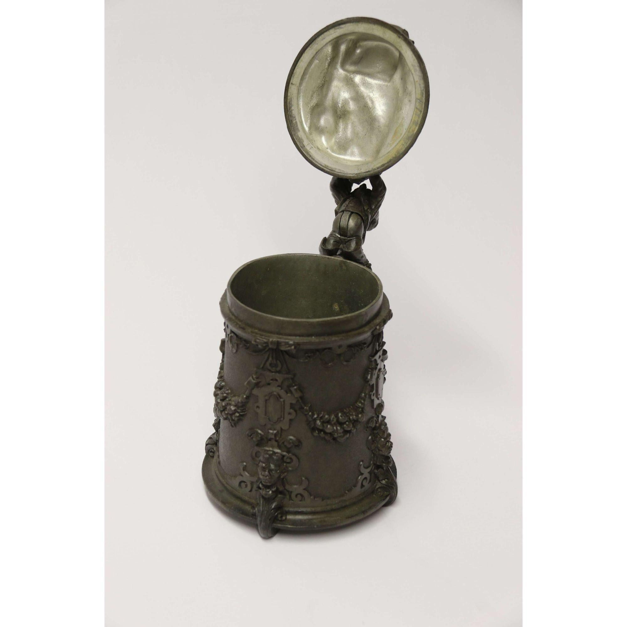 19th Century Historical Military Commemorative Pewter Stein, Circa 1870 9