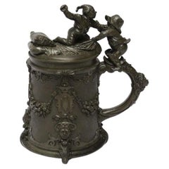19th Century Historical Military Commemorative Pewter Stein, Circa 1870