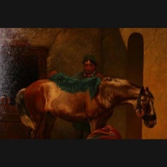 19th Century Historicism Style Oil on Canvas Painting by E. Muellers