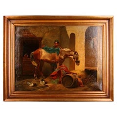 19th Century Historicism Style Oil on Canvas Painting by E. Muellers