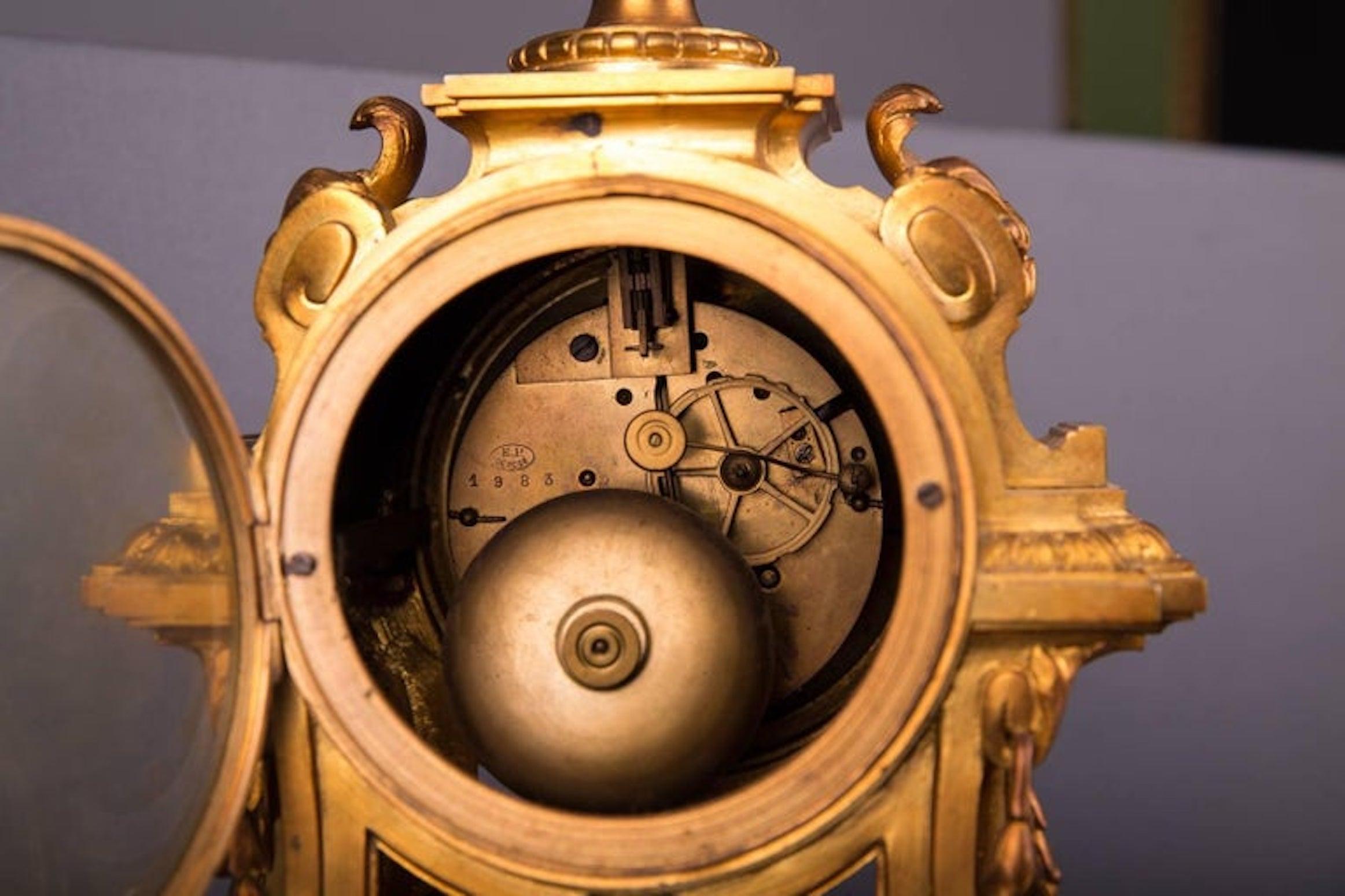 19th Century Historism Antique Chimney Clock Pendule For Sale 3