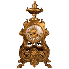 19th Century Historism Antique Chimney Clock Pendule