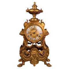 19th Century Historism Antique Chimney Clock Pendule