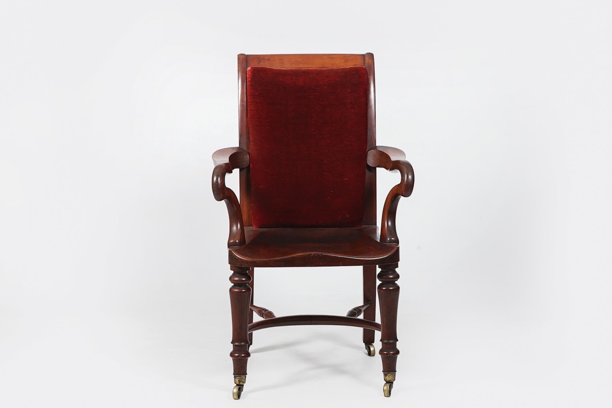 Irish 19th Century Holland and Son's Library Chair