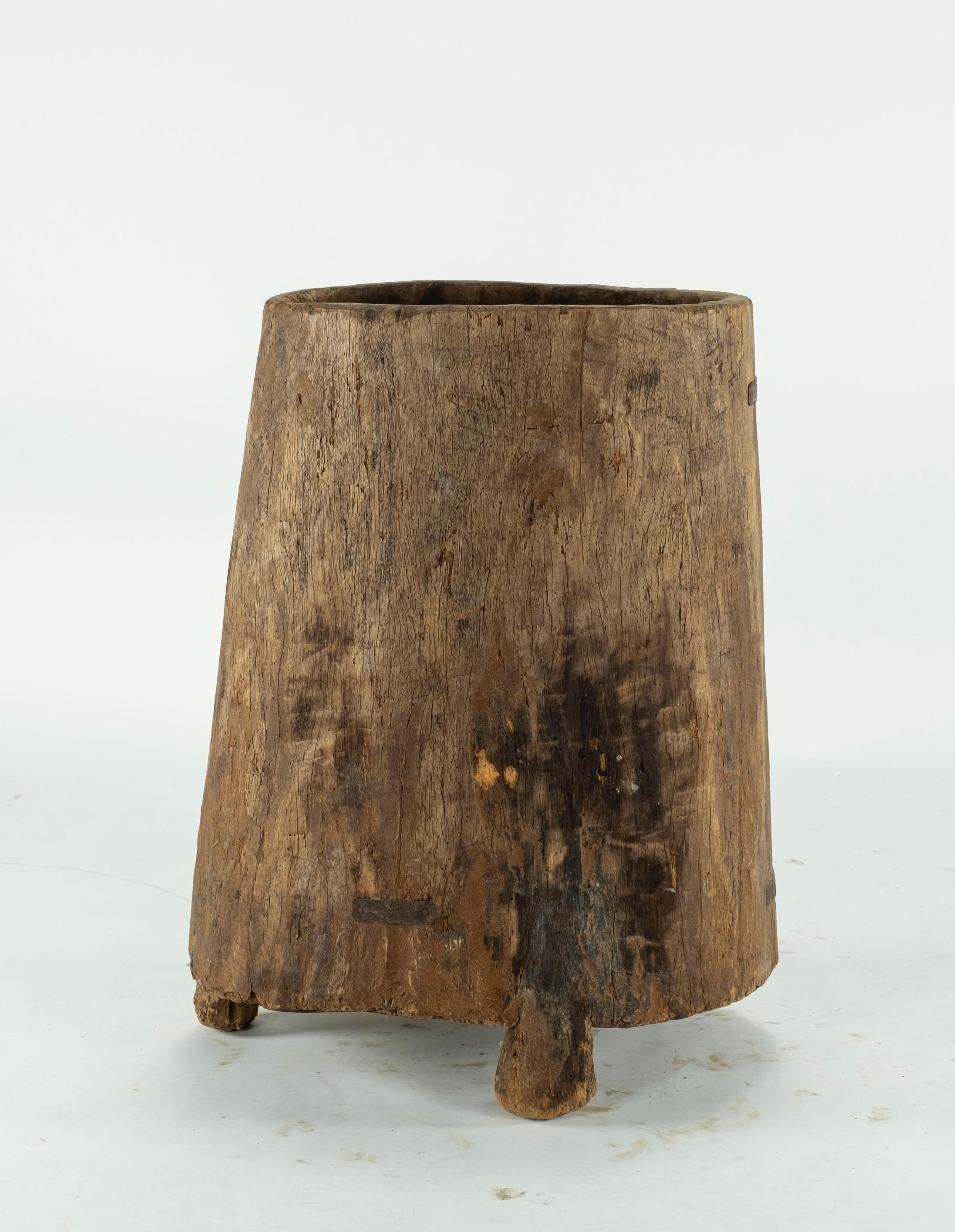 19th Century Hollowed Teak Container 2