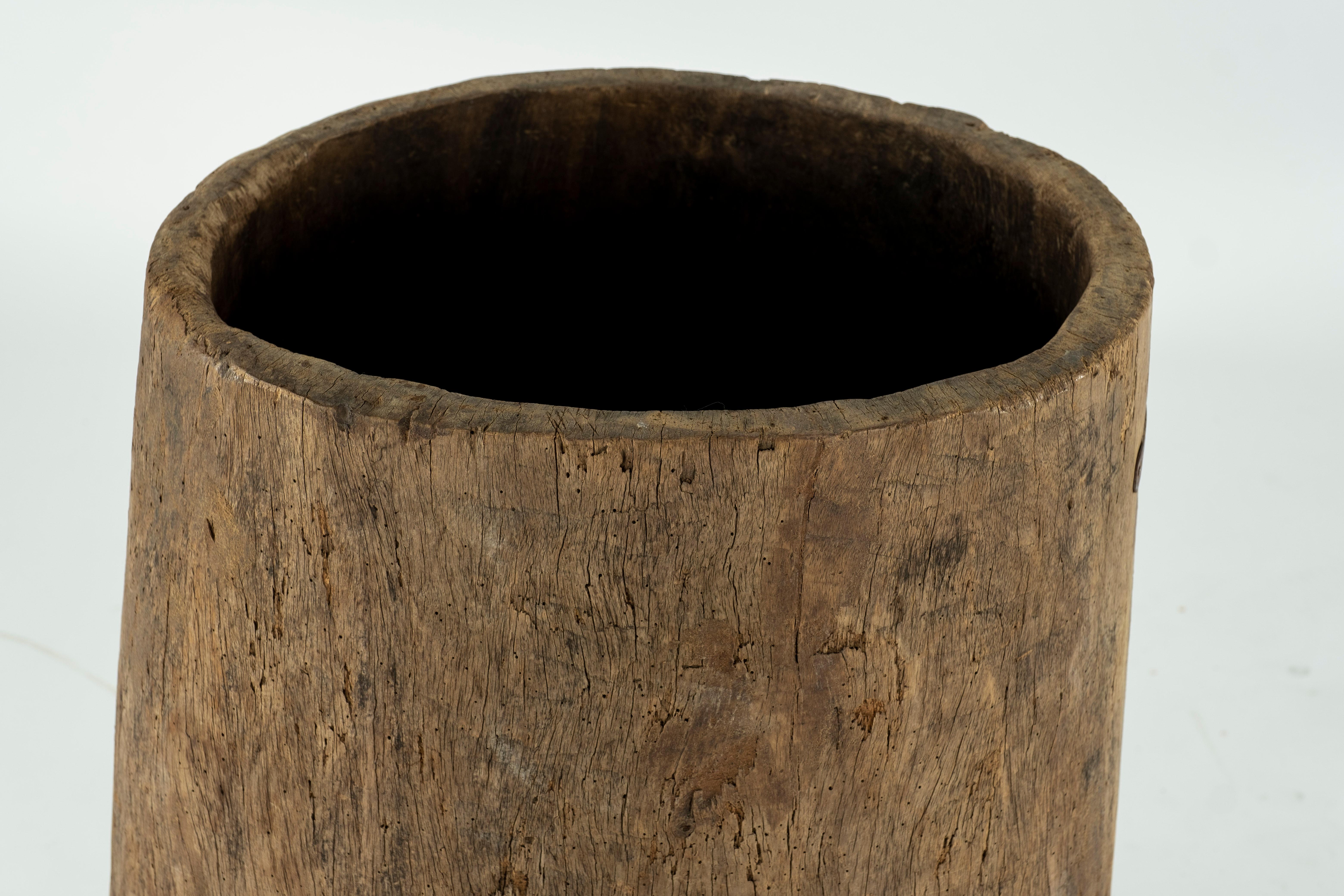 19th Century Hollowed Teak Container 4