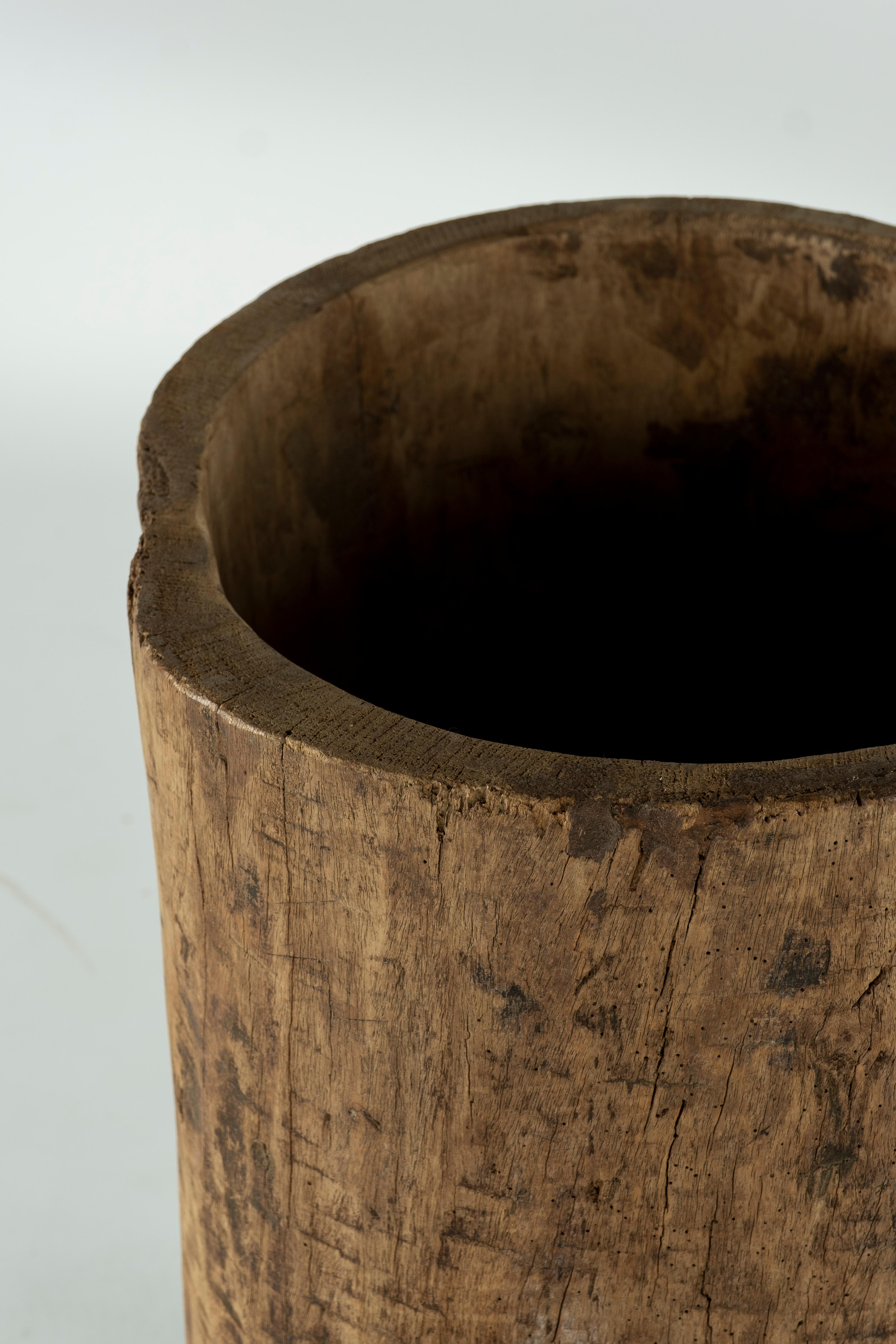 19th Century Hollowed Teak Container 5