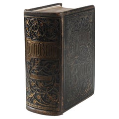 19th Century Holy Bible With Copper Engravings, Leather Binding, circa 1870