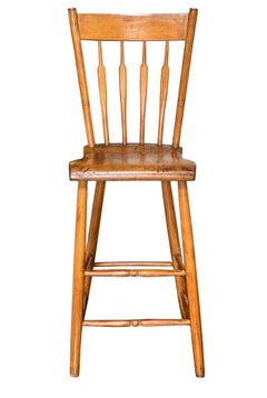 19th Century Honey Oak Tall Courthouse Stool