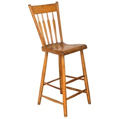 19th Century Honey Oak Tall Courthouse Hocker