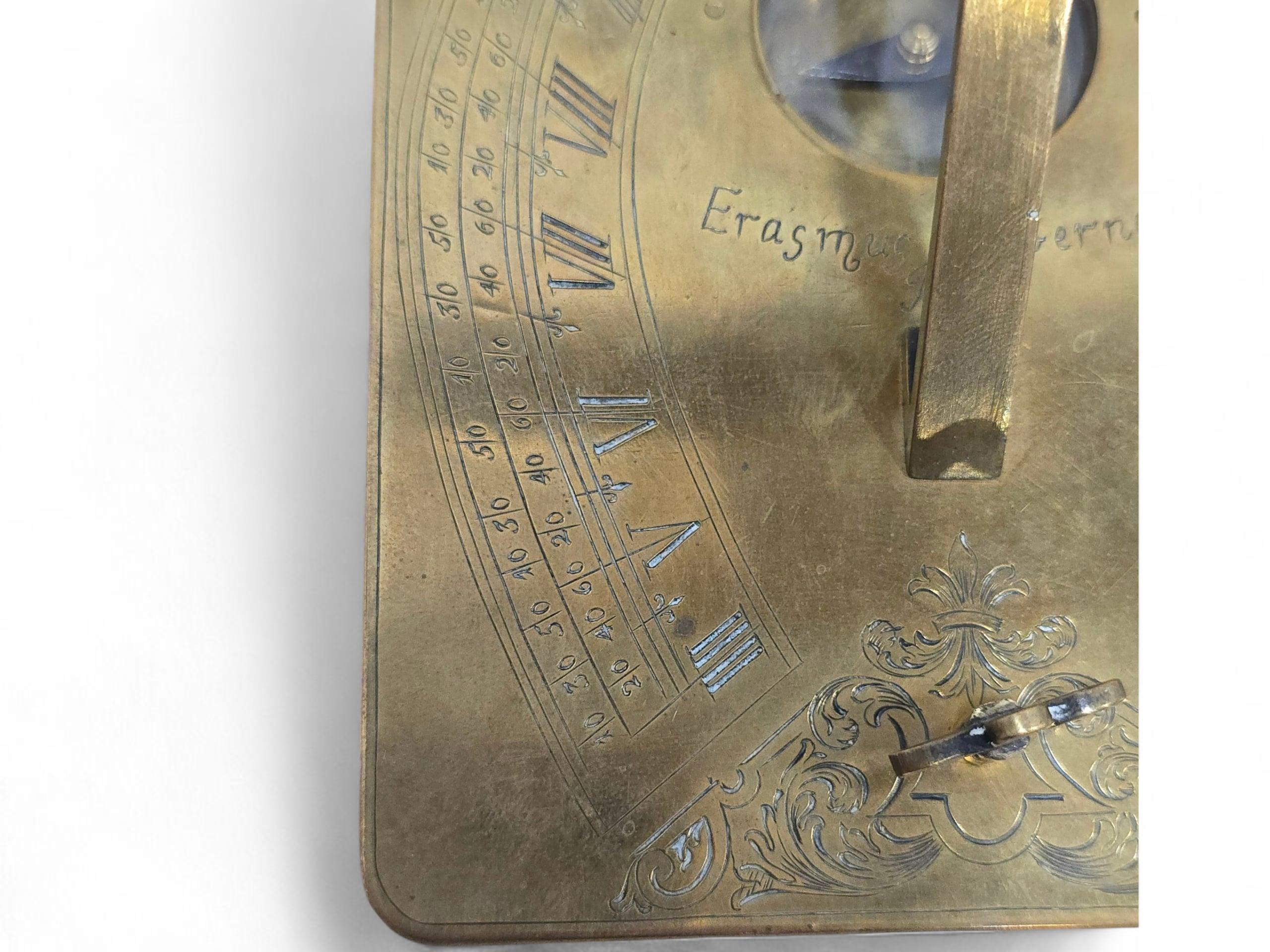 Cadran solaire horizontal en bronze du XIXe siècle d'après Erasmus Habermel Bon état - En vente à Madrid, ES