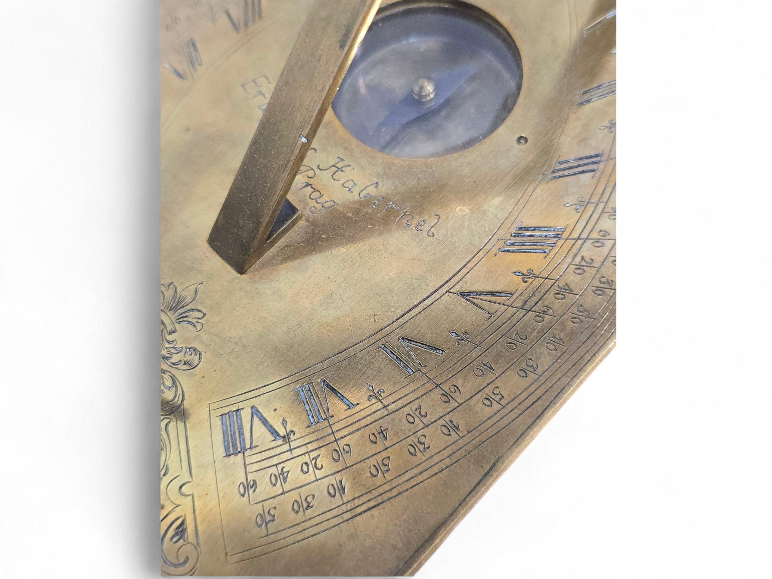 Cadran solaire horizontal en bronze du XIXe siècle d'après Erasmus Habermel en vente 1