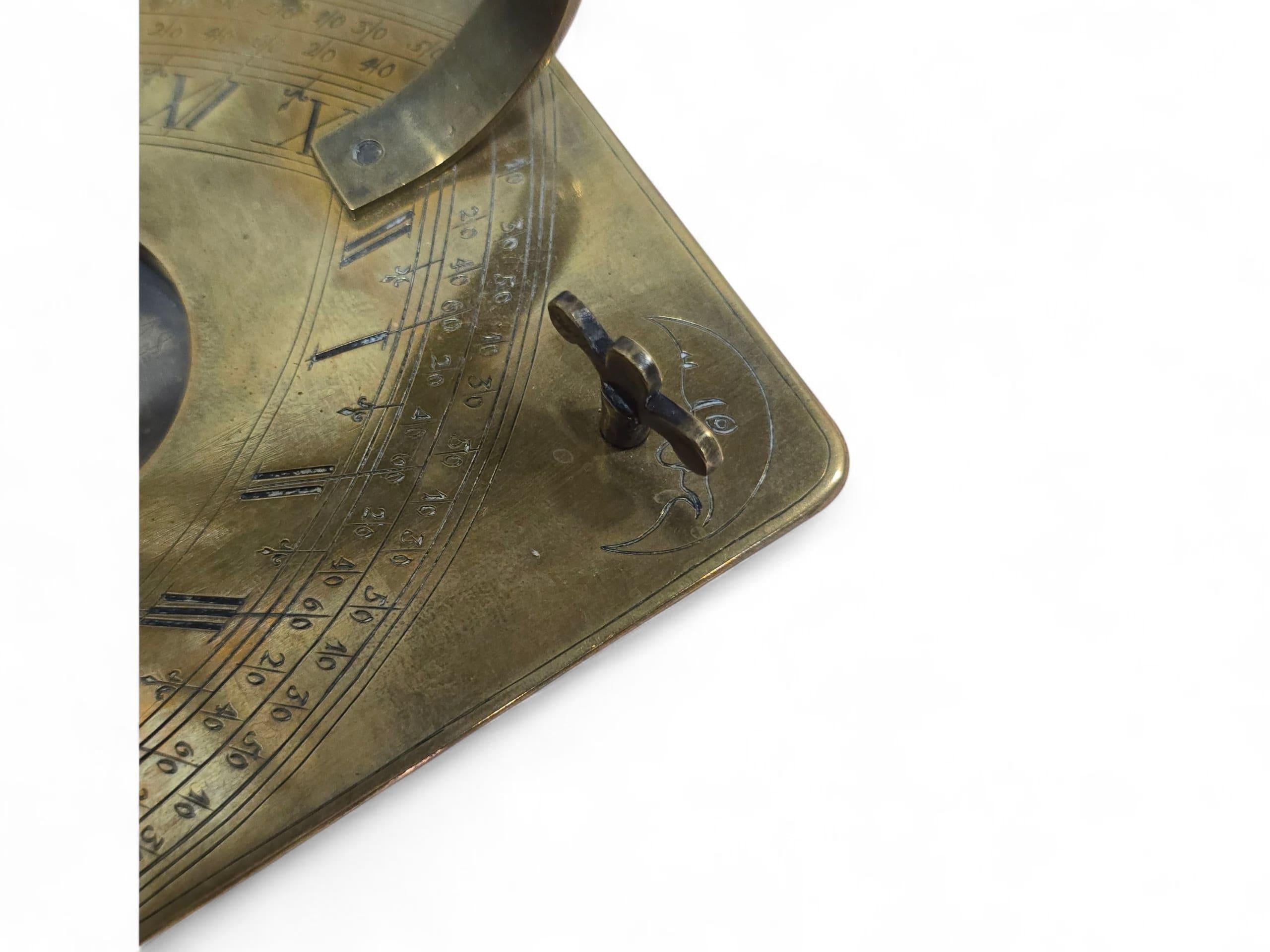 Cadran solaire horizontal en bronze du XIXe siècle d'après Erasmus Habermel en vente 2