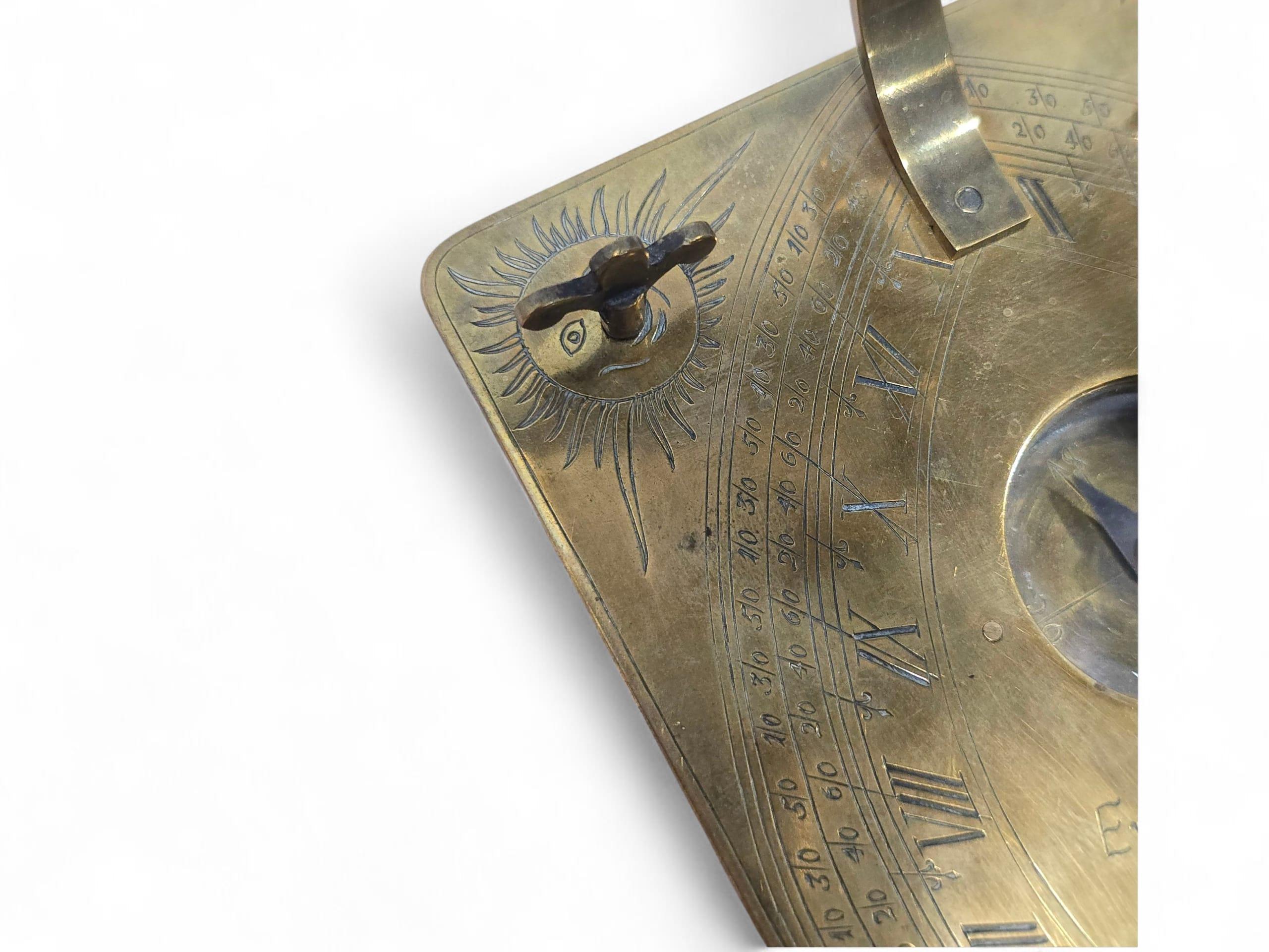 Cadran solaire horizontal en bronze du XIXe siècle d'après Erasmus Habermel en vente 3