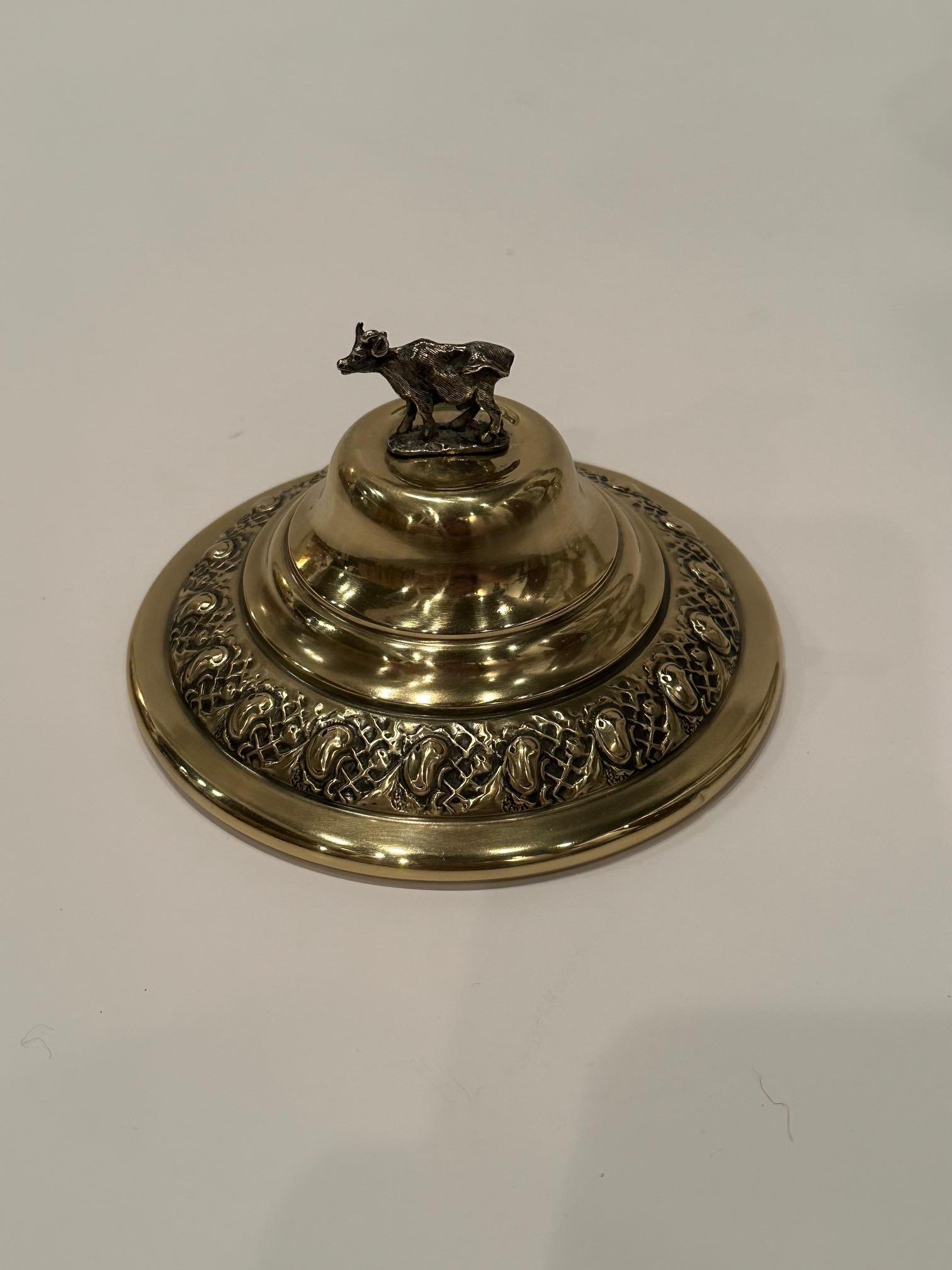 19. Jahrhundert Horn & Messing bedeckt Trophäe Cup Accessoire (Englisch) im Angebot