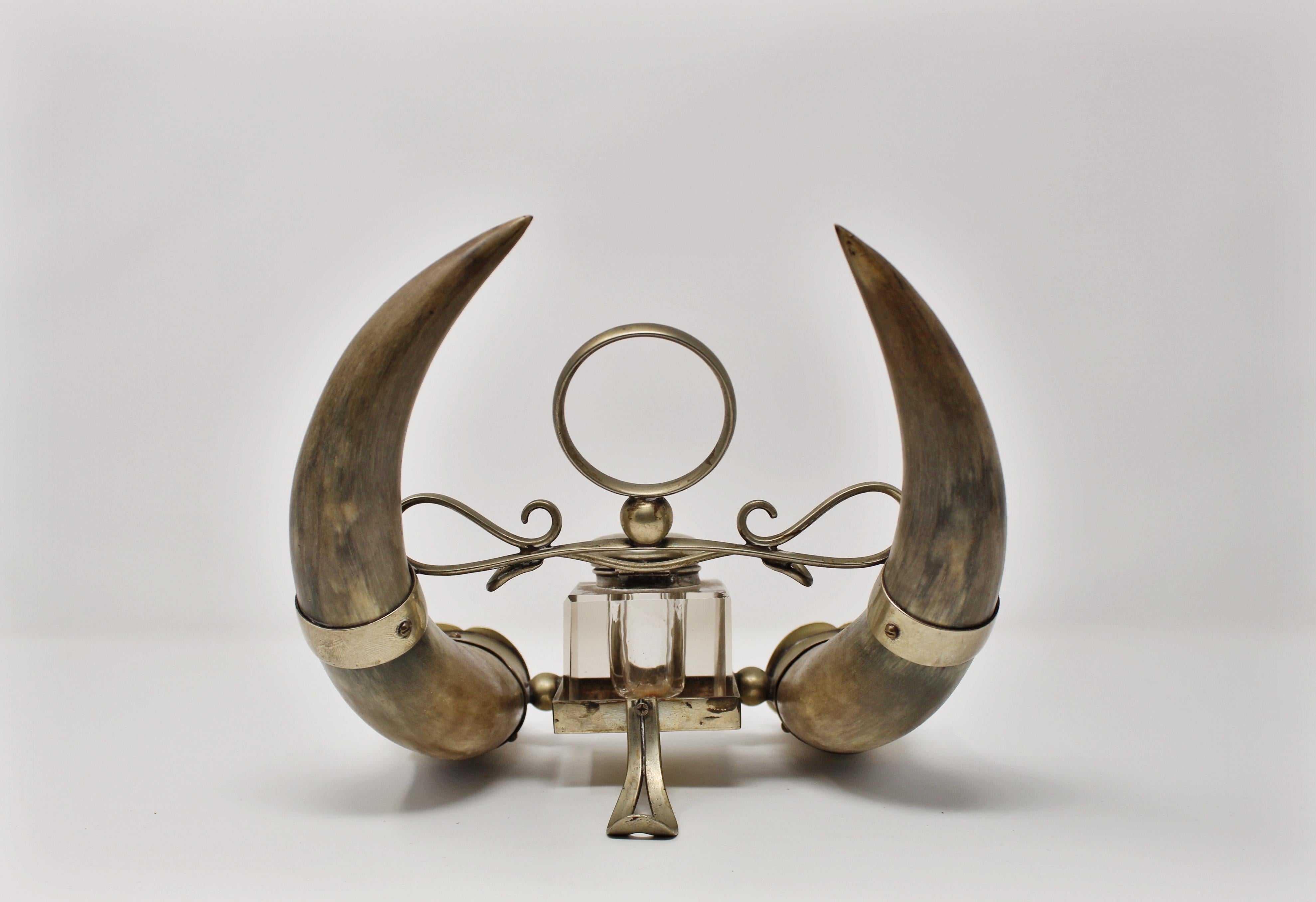Hand-Crafted 19th Century Horn Inkwell