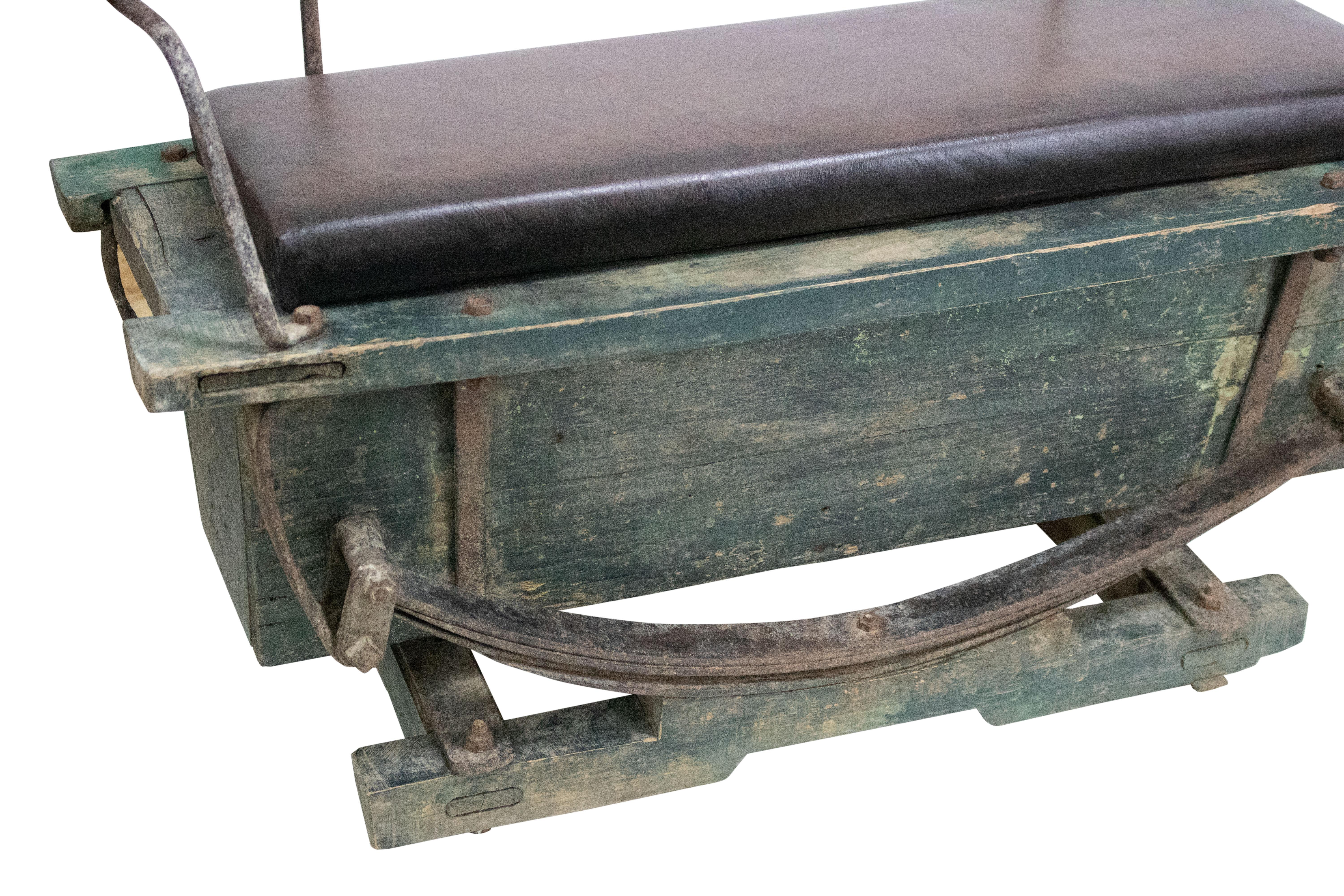 Iron 19th Century Horse Carriage Bench For Sale