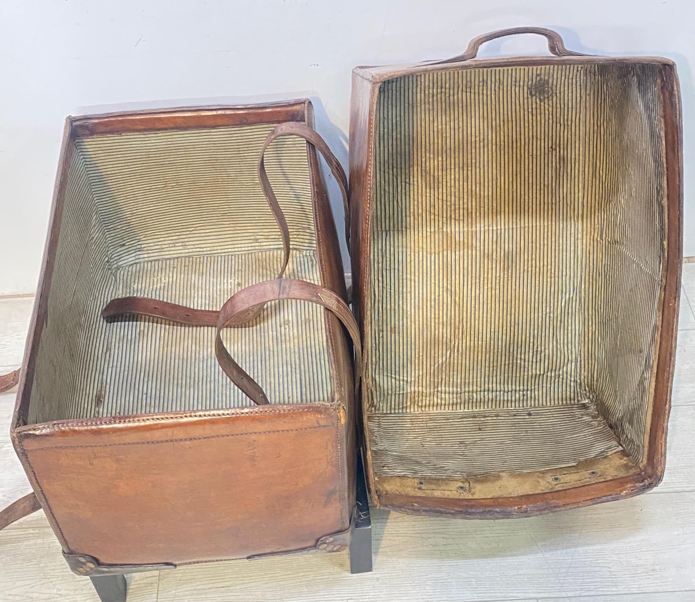 Baule da carrozza in pelle del XIX secolo in vendita 7