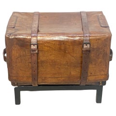 19th Century Leather Carriage Trunk