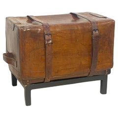 19th Century Leather Carriage Trunk