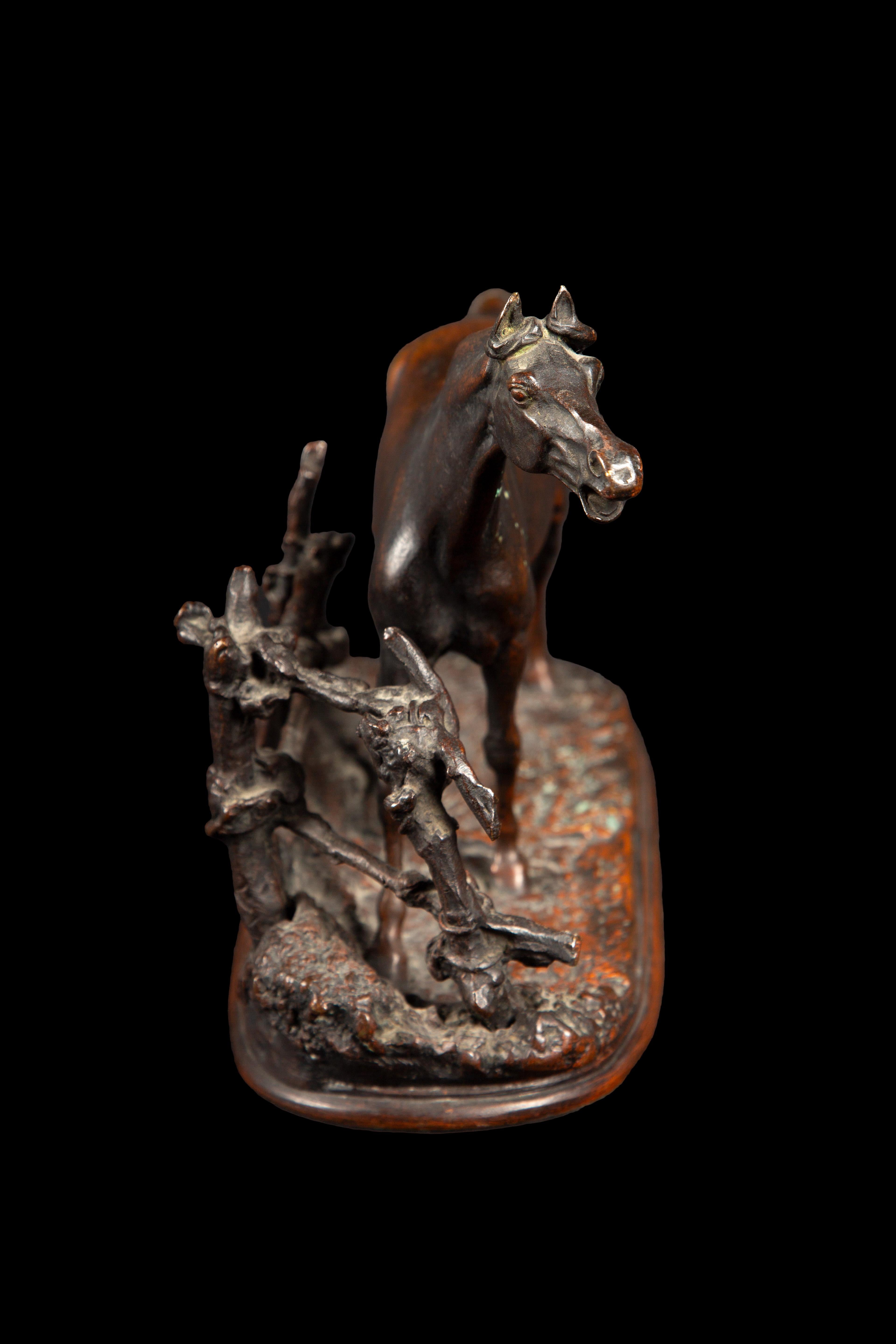 19th Century Horse in the Paddock: Bronze Proof by Pierre-Jules Mêne In Excellent Condition For Sale In New York, NY