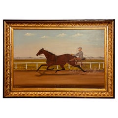 Pintura del siglo XIX sobre carreras de caballos del artista californiano Edward Burn