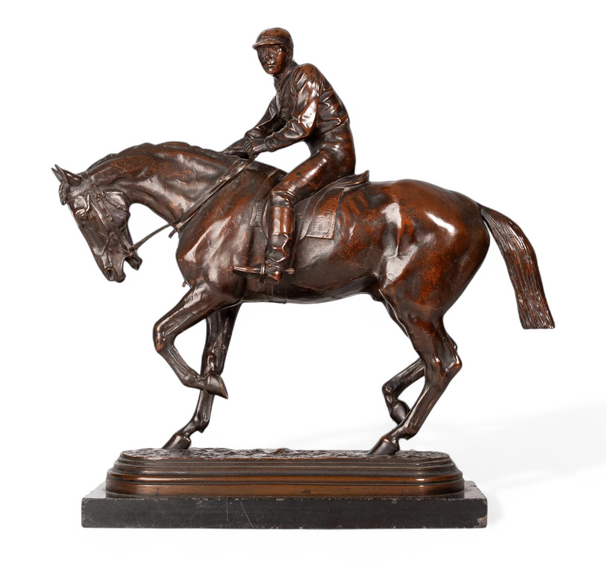 Sculpture en bronze de cavalier 